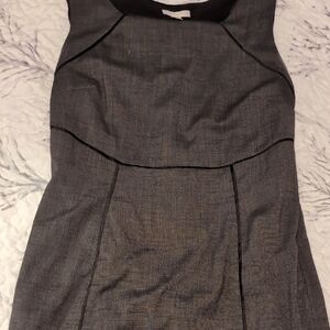 New York & Company Gray Sheath Dress Mock Neck Sleeveless